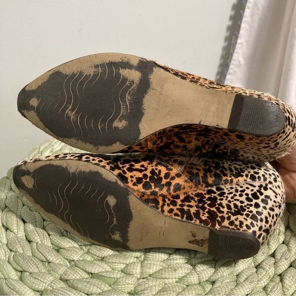 Anthropologie Matisse Nugent Boho Pony Hair Leopard Print Hidden Wedge Booties - Picture 12 of 12